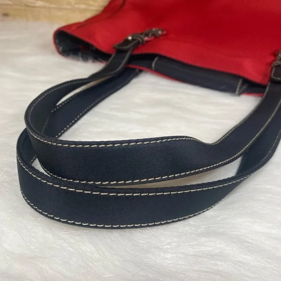 The Sak Red Black Fabric Tote Shoulder Bag Purse - Picture 7 of 14